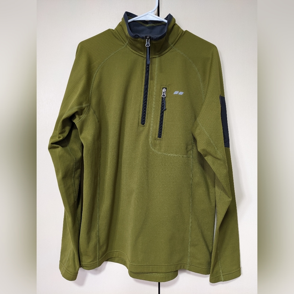 Men's Koppen 1/4 zip green medium pullover
